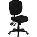 Flash Furniture Caroline Armless Ergonomic Fabric Swivel Mid-Back Multifunction Task Office Chair, Black (GO930FBK)
