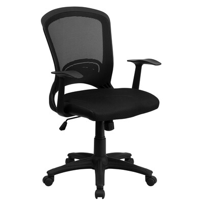 Flash Furniture Manny Ergonomic Mesh Swivel Mid-Back Task Office Chair, Black (HL0007)