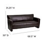 Flash Furniture HERCULES Majesty Series 68.5" LeatherSoft Sofa, Brown (2223BN)