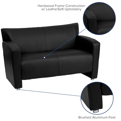 Flash Furniture HERCULES Majesty Series 51" LeatherSoft Loveseat, Black (2222BK)
