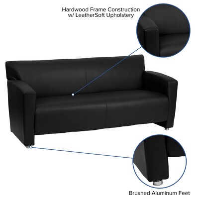 Flash Furniture HERCULES Majesty Series 68.5" LeatherSoft Sofa, Black (2223BK)