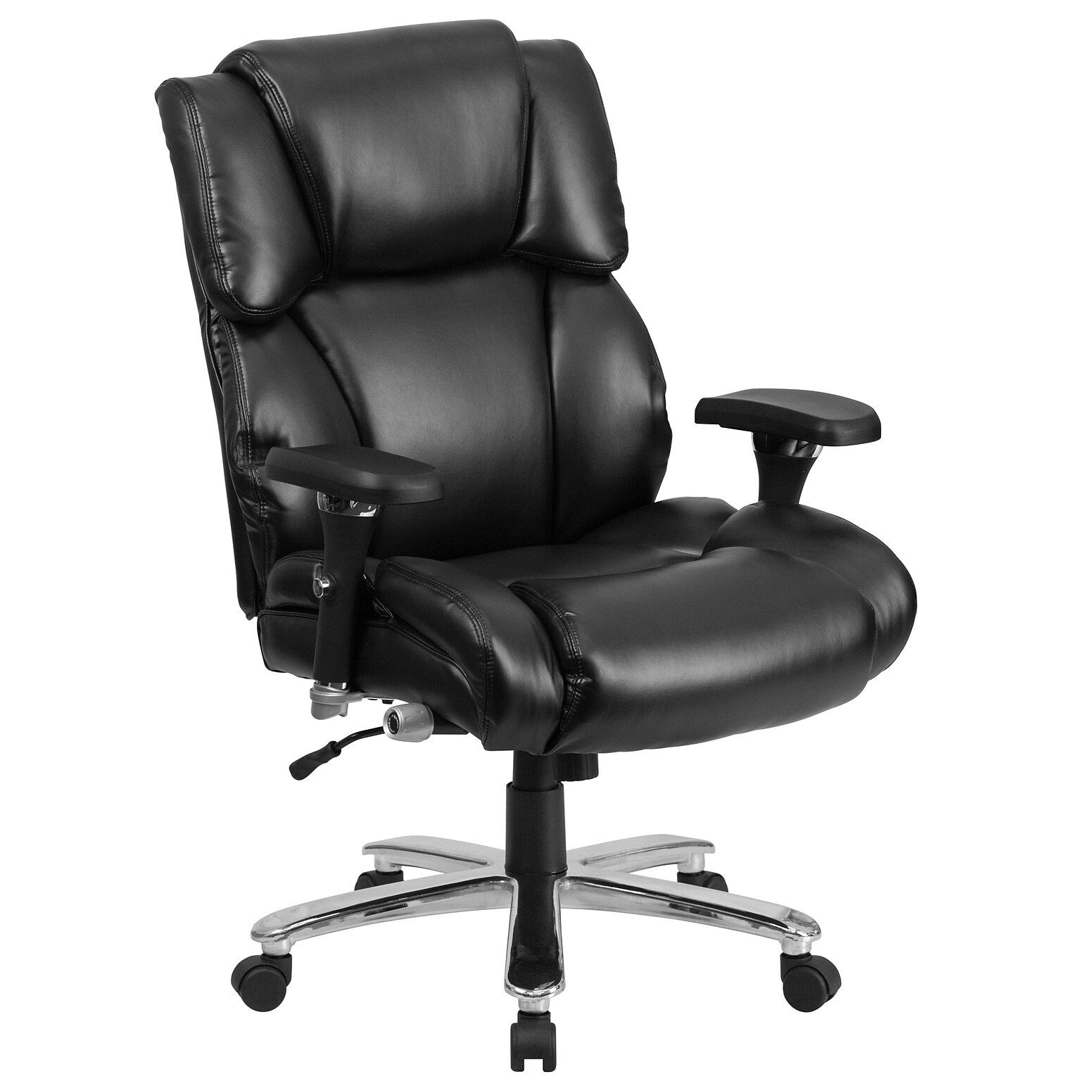 Flash Furniture HERCULES Series LeatherSoft Swivel 24/7 Intensive Use Big & Tall Executive Office Chair, Black (GO2149LEA)