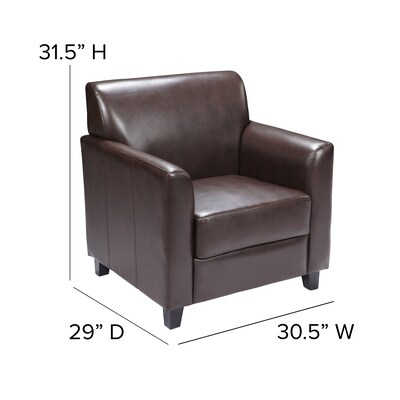 Flash Furniture HERCULES Diplomat Series LeatherSoft Office Guest and Reception Chairs Brown (BT8271BN)