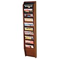 Wooden Mallet Solid Wood Literature Display Unit; 48x10-1/2x3-3/4, Mhgny 10-Pkt Wall Magazine Rack