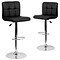 Flash Furniture Contemporary Vinyl Adjustable Height Barstool with Back, Black, 2-Pieces (2DS810MODB
