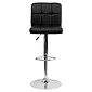 Flash Furniture Contemporary Vinyl Adjustable Height Barstool with Back, Black, 2-Pieces (2DS810MODBKGG)