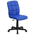 Flash Furniture Clayton Armless Vinyl Swivel Mid-Back Quilted Task Office Chair, Blue (GO16911BLUE)