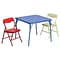 Flash Furniture Mindy Square Kids 3 Piece Folding Table and Chair Set, 24 x 24, Multicolored (JB10