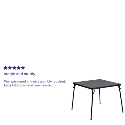 Flash Furniture Madelyn Folding Table, 33.5" x 33.5", Black (JB2)