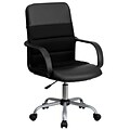 Flash Furniture Manor Ergonomic LeatherSoft/Mesh Swivel Mid-Back Task Office Chair, Black (LFW61B2)