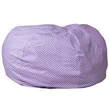 Flash Furniture Cotton Twill Oversized Dot Bean Bag Chair, Lavender