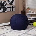 Flash Furniture Cotton Twill Bean Bag Chair, Navy Blue (DGBEANSMSLDBL)