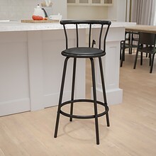 Flash Furniture Transitional Vinyl Swivel Barstool, Black (YBYJ909KD)