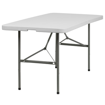 Flash Furniture Elon Folding Table, 60 x 30, Granite White (DADYCZ152Z)