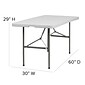 Flash Furniture Elon Folding Table, 60" x 30", Granite White (DADYCZ152Z)