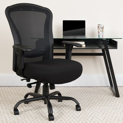 Flash Furniture HERCULES Series Ergonomic Mesh Swivel 24/7 Intensive Use Big & Tall Multifunction Office Chair, Black (LQ3BK)