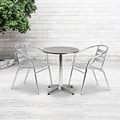 Flash Furniture Lila Indoor-Outdoor 23.5 Round Table Set with 2 Slat Back Chairs, Aluminum (TLH24R