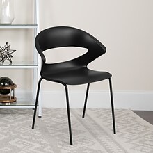 Flash Furniture HERCULES Series Plastic Stack Chair, Black (RUT4BK)