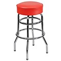 Flash Furniture Bruno Traditional Metal Double Ring Barstool without Back, Red (XUD100RED)