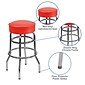 Flash Furniture Bruno Traditional Metal Double Ring Barstool without Back, Red (XUD100RED)