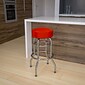 Flash Furniture Bruno Traditional Metal Double Ring Barstool without Back, Red (XUD100RED)