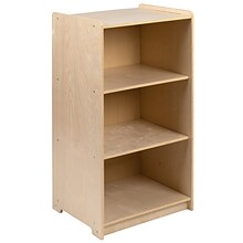 Flash Furniture 36H Wooden 3 Section School Classroom Storage Cabinet, Natural (MKSTRG001)