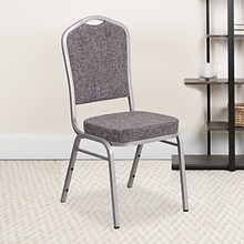 Flash Furniture HERCULES Series Fabric Banquet Stacking Chair, Herringbone/Silver Frame, 4 Pack (4FD