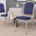 Flash Furniture HERCULES Series Fabric Stacking Banquet Chair, Navy/Silver Frame (FDC01S2)