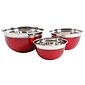 Oster Rosamond 3 Pack Round Mixing Bowl, Metallic Red (109498.03)