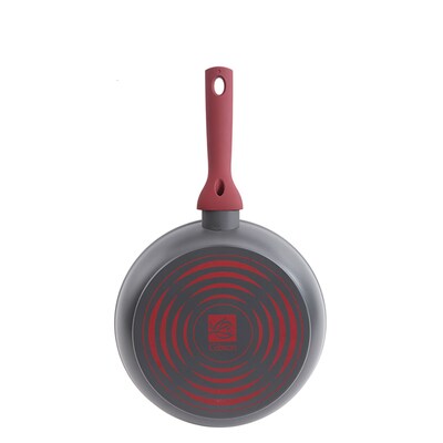 Gibson Home Marengo 10" Aluminum Non Stick Red and Gray Frying Pan (935100896M)