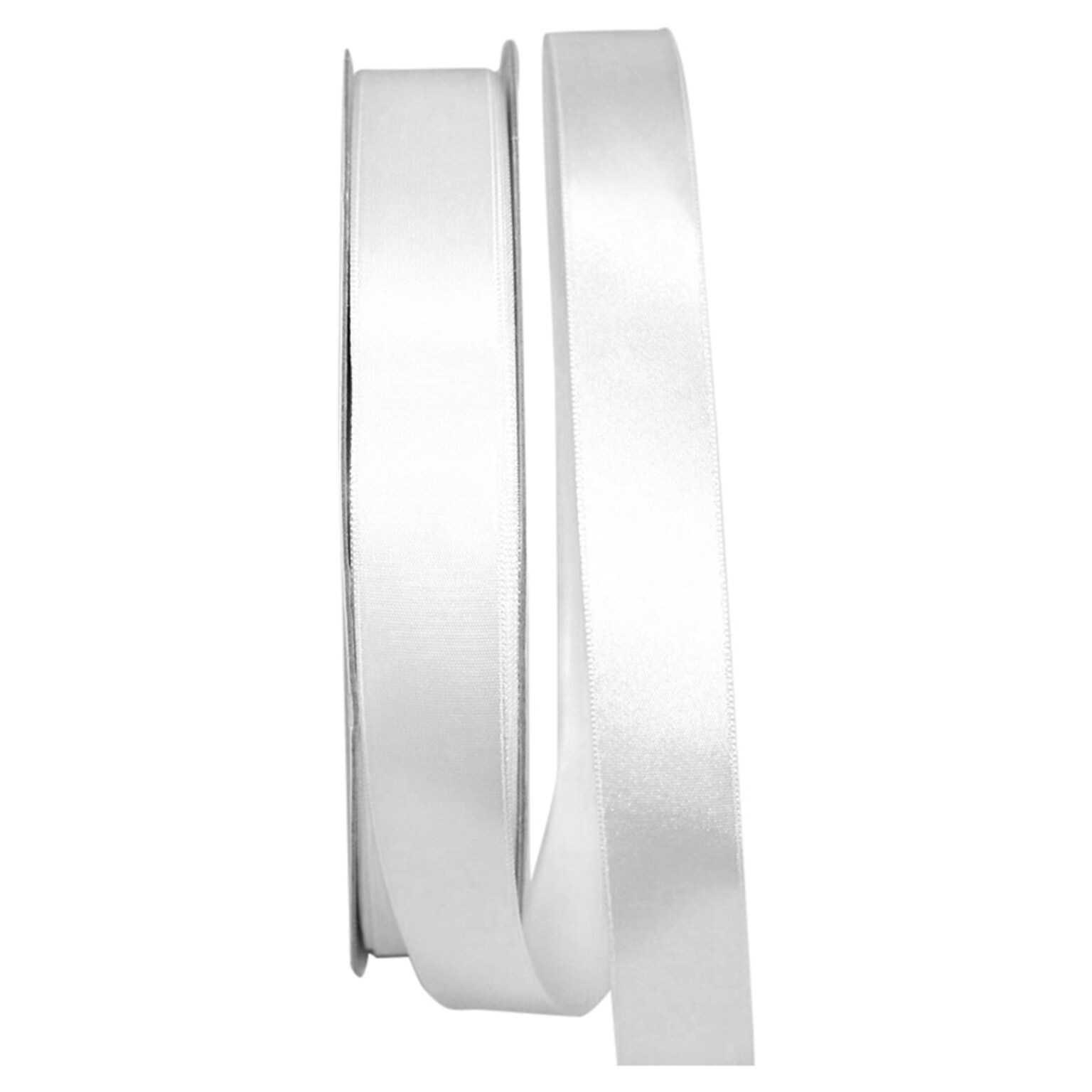 JAM Paper Single Faced Satin Ribbon, 7/8W x 100 yds., White (52640341401)