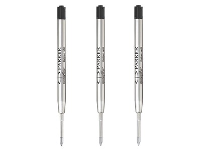 Parker Quinkflow Ballpoint Pen Refill, 0.7 mm, Medium Point, Black Ink, 3/Pack (2119151)