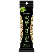 Wonderful Pistachios Roasted & Salted, In Shell, 1.25 oz., 12 Bags/Box (PAR91345)