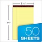 Ampad Gold Fibre Notepads, 8.5" x 14", Wide Rule, Canary, 50 Sheets/Pad, 12 Pads/Pack (TOP 20-030R)