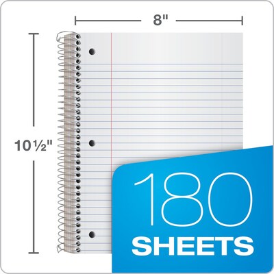 Oxford 5-Subject Subject Notebooks, 8" x 10.5", Wide Ruled, 180 Sheets, Each (65058)