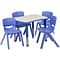 Flash Furniture Emmy Rectangular Activity Table Set, 21.875 x 26.625, Height Adjustable, Blue (YU0
