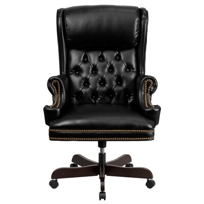 Flash Furniture Ainslie Ergonomic LeatherSoft Swivel High Back Tufted Executive Office Chair, Black (CIJ600BK)