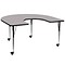 Flash Furniture Wren Horseshoe Mobile Activity Table, 60 x 66, Height Adjustable, Gray (XUA6066HRS