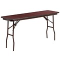 Flash Furniture Floyd Folding Table, 60 x 18, Mahogany (YT1860HIGHWAL)