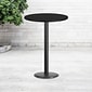 Flash Furniture 30'' Laminate Round Table Top, Blk w/18'' Round Bar-Height Table Base (XURD30BKTR18B)