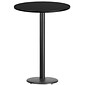 Flash Furniture 30'' Laminate Round Table Top, Blk w/18'' Round Bar-Height Table Base (XURD30BKTR18B)