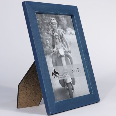 Lawrence Frames 5W x 7H Charlotte Weathered Navy Blue Wood Picture Frame (745757)