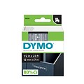 DYMO D1 Standard 45020 Label Maker Tape, 1/2 x 23, White on Clear (45020)