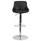 Flash Furniture Contemporary Vinyl Adjustable Height Barstool with Back, Black (CH82028MODBK)