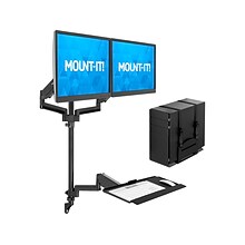 Mount-It! Adjustable Dual-Monitor Wall Mount Workstation, Up to 32, Black (MI-7992)