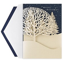JAM Paper® Christmas Card Set, Winter Treeline, 12 Cards & 12 Envelopes per pack (526E1222MBZ)