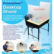 Healthy Bubbles™ PrivacyView™ 22 x 20, 3-Piece Desktop PPE Plastic Divider, Clear (ASH50305)