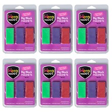 Dowling Magnets® Hero Magnets: Big Block Magnets, Assorted Colors, 3 Per Pack, 6 Packs (DO-735015-6)