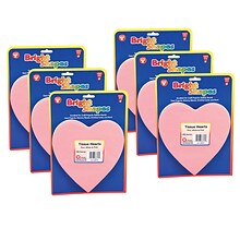 Hygloss Tissue Paper Hearts, 6, Pink/White/Red, Grade PK+, 180/Pack, 6 Packs/Bundle (HYG88618-6)