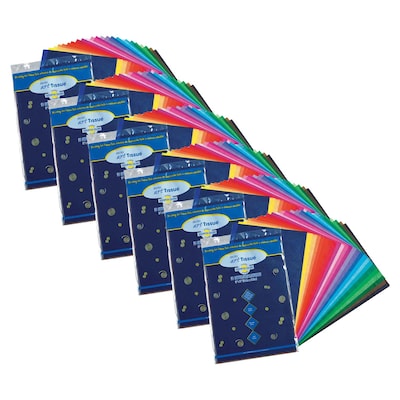 Spectra Deluxe Bleeding Art Tissue, 25 Colors, 12" x 18", Grade PK+, 50 Sheets/Pack, 6 Packs/Bundle (PAC58520-6)